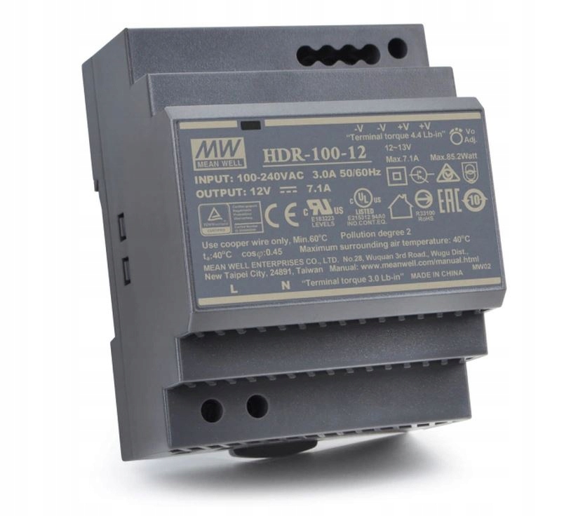 Napájecí zdroj Mean Well HDR-100-12 na Din lištu 85 W