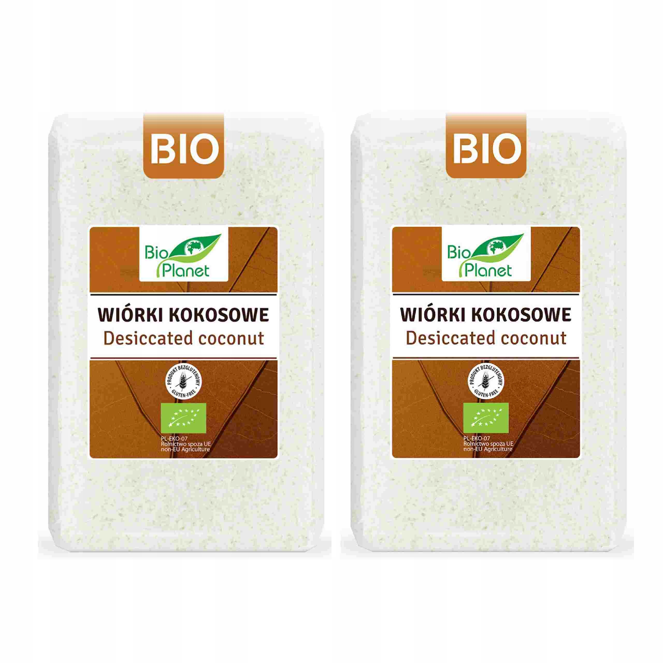 2x Wiórki Kokosowe Bezglutenowe Bio 1 kg Bio Planet