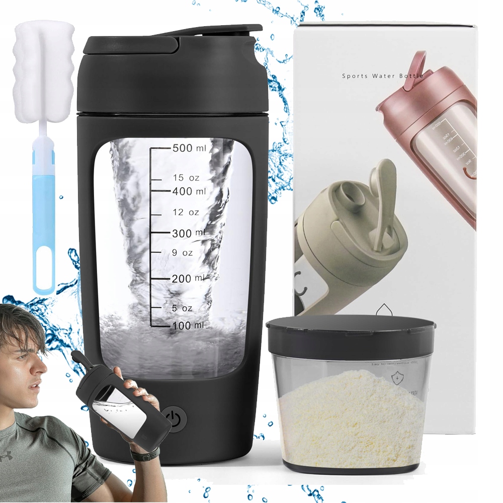 650 ML Černý Vzduchotěsný Přenosný Šejkr Do Posilovny, Hrnek Na Míchání Usb