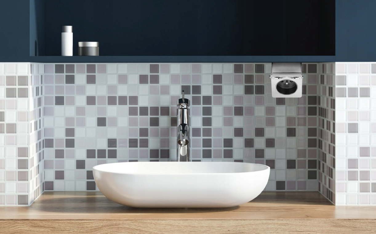 GNIAZDO PODSZAFKOWE ŁAZIENKOWE HERMETYCZNE 1x 230V Liczba gniazdek 1 szt.