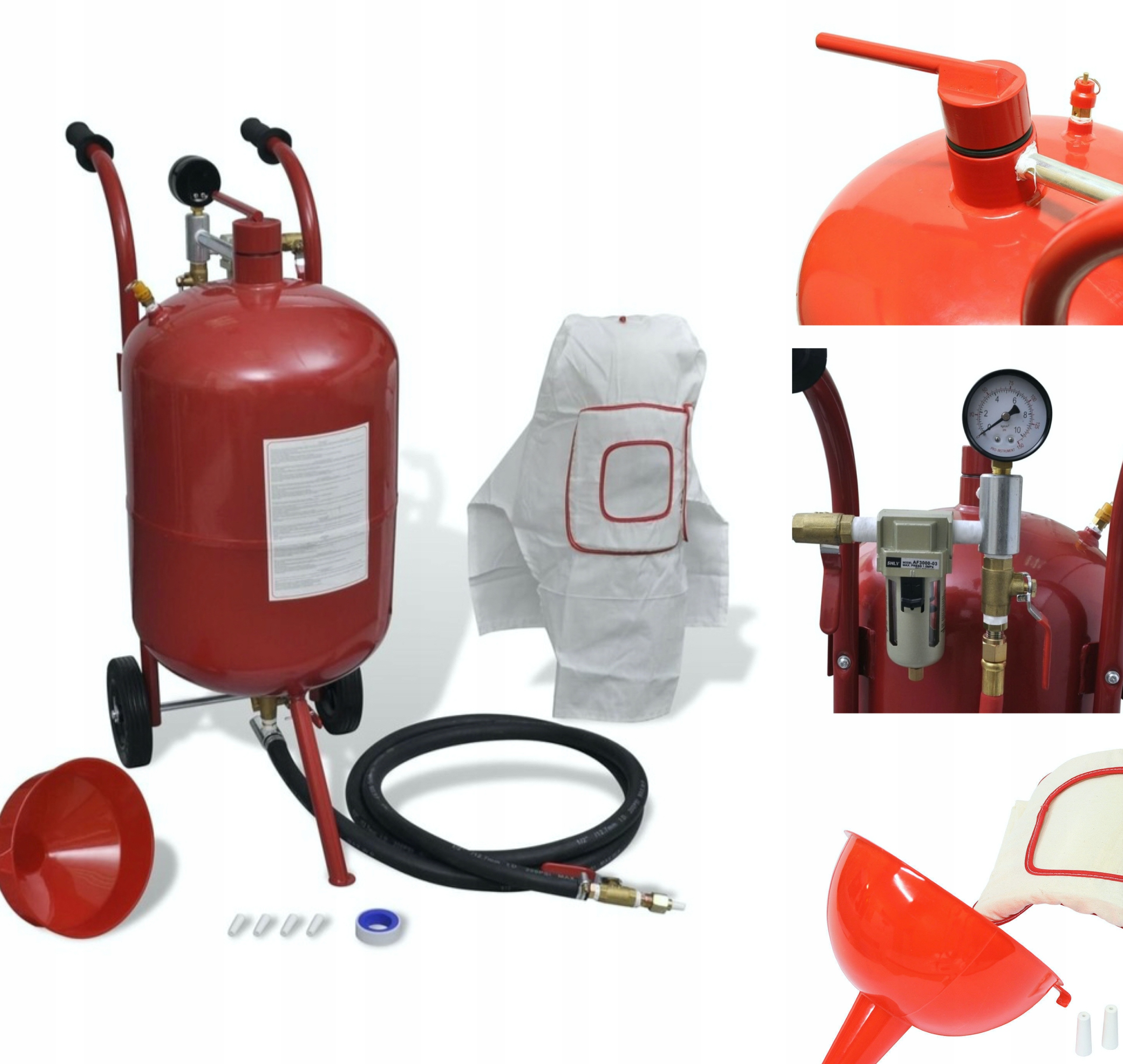 PIASKARKA SYFONOWA 38L MOBILNA+58DYSZ+MASKA+LEJEK