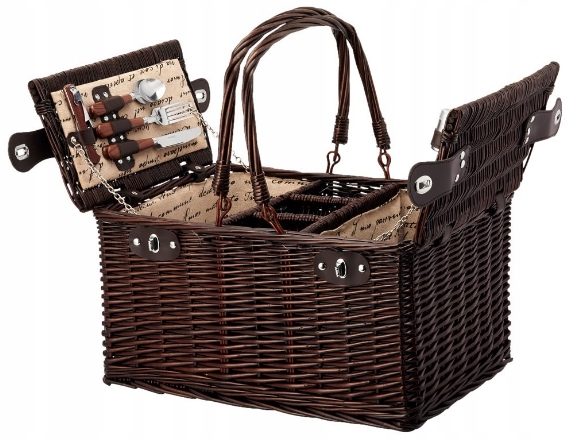 КОРЗИНА ДЛЯ ПИКНИКА КОРЗИНА СТИЛЬНЫЕ АКСЕССУАРЫ ДЛЯ 4 ЧЕЛОВЕК