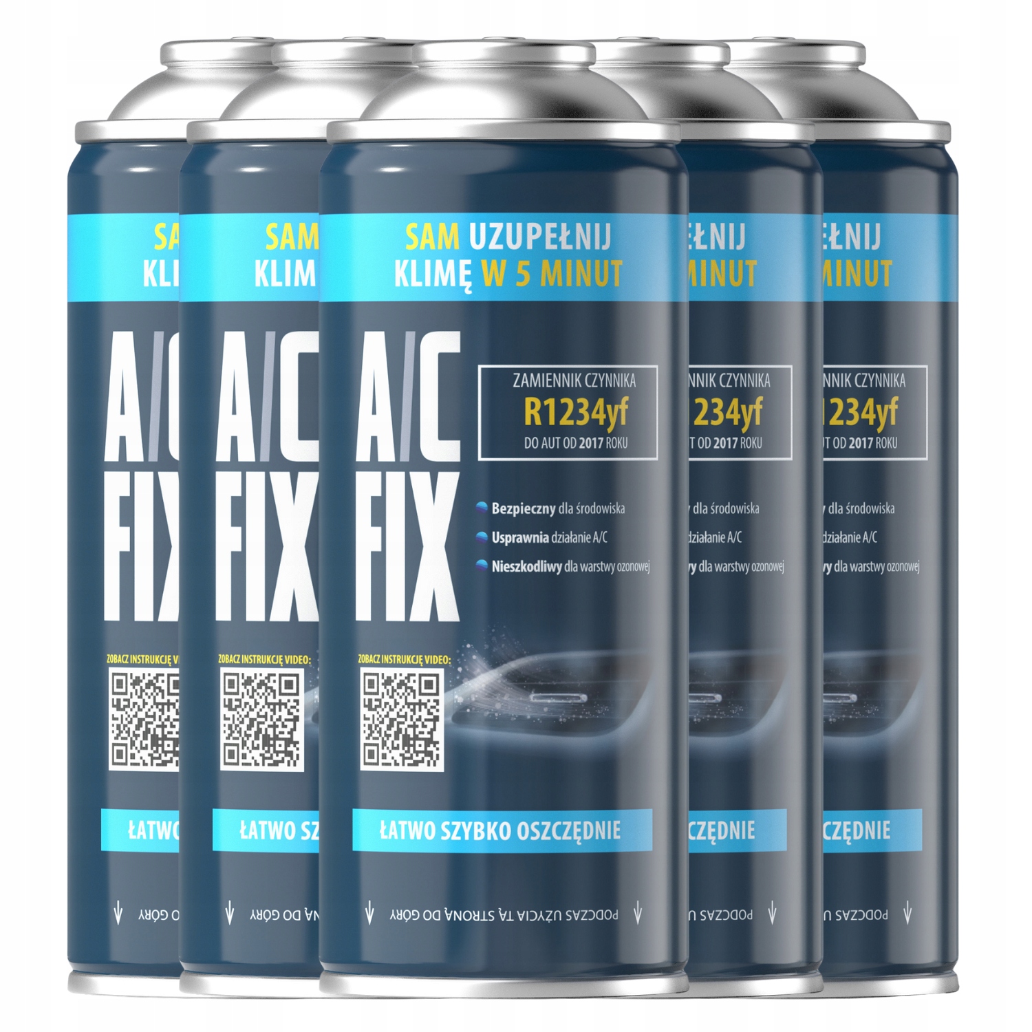 Ac Fix Gaz 5xR1234yf Klimatizační Činidlo pro nabíjení auta 850 g