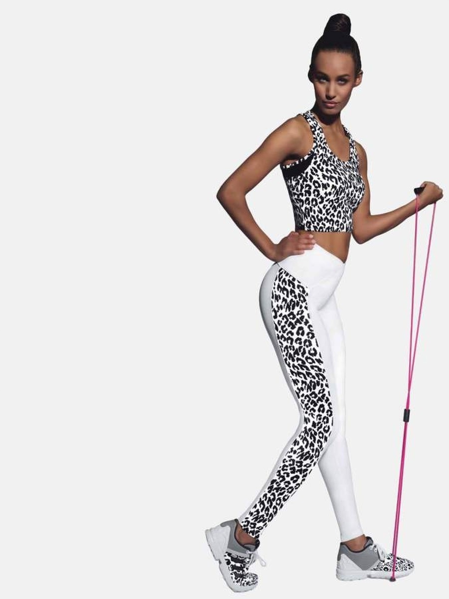 Damskie legginsy sportowe białe Bas Black, r. XL