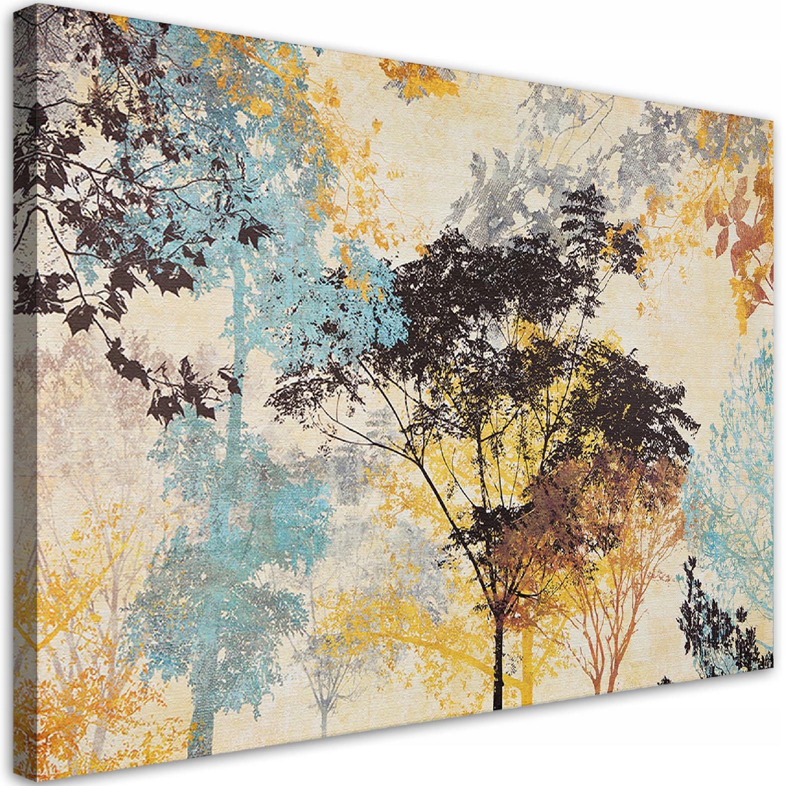 Obraz na plátne, Farebné stromy, abstrakcia 120x80