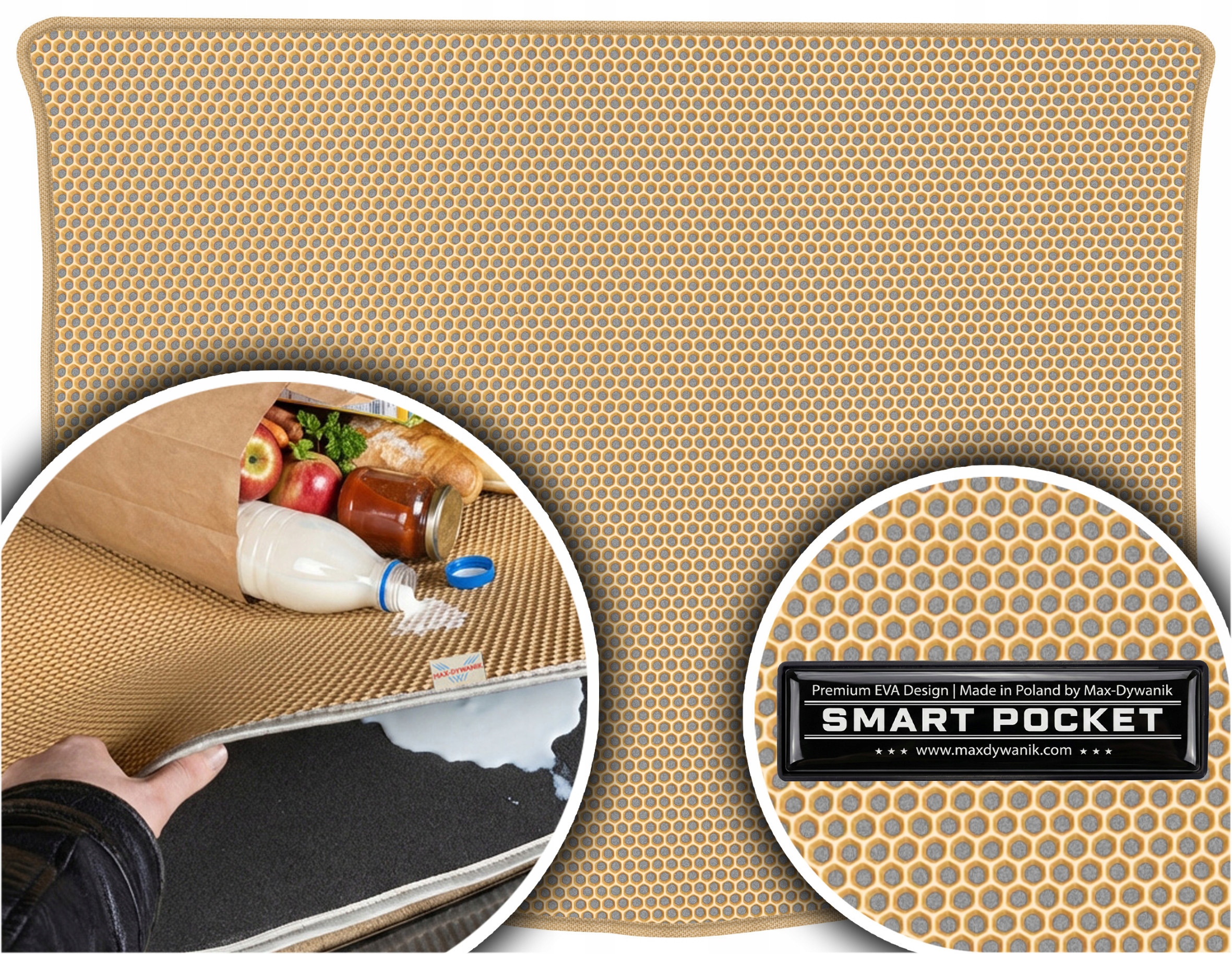 Fiat Stilo Hatchback 3D 2001-2007 Vložka do kufru Eva Smart Pocket Béžová