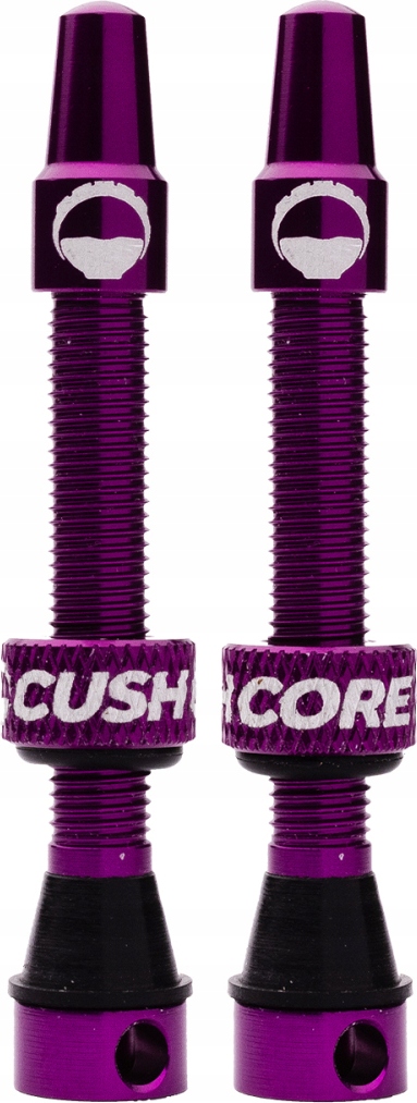 Zawory Tubeless do Opon Bezdętkowych Cush Core 55mm Purpurowe Zestaw