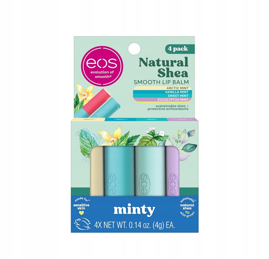 Natural Shea Lip Balm Arctic Vanilla Sweet Eucalpytus Mint