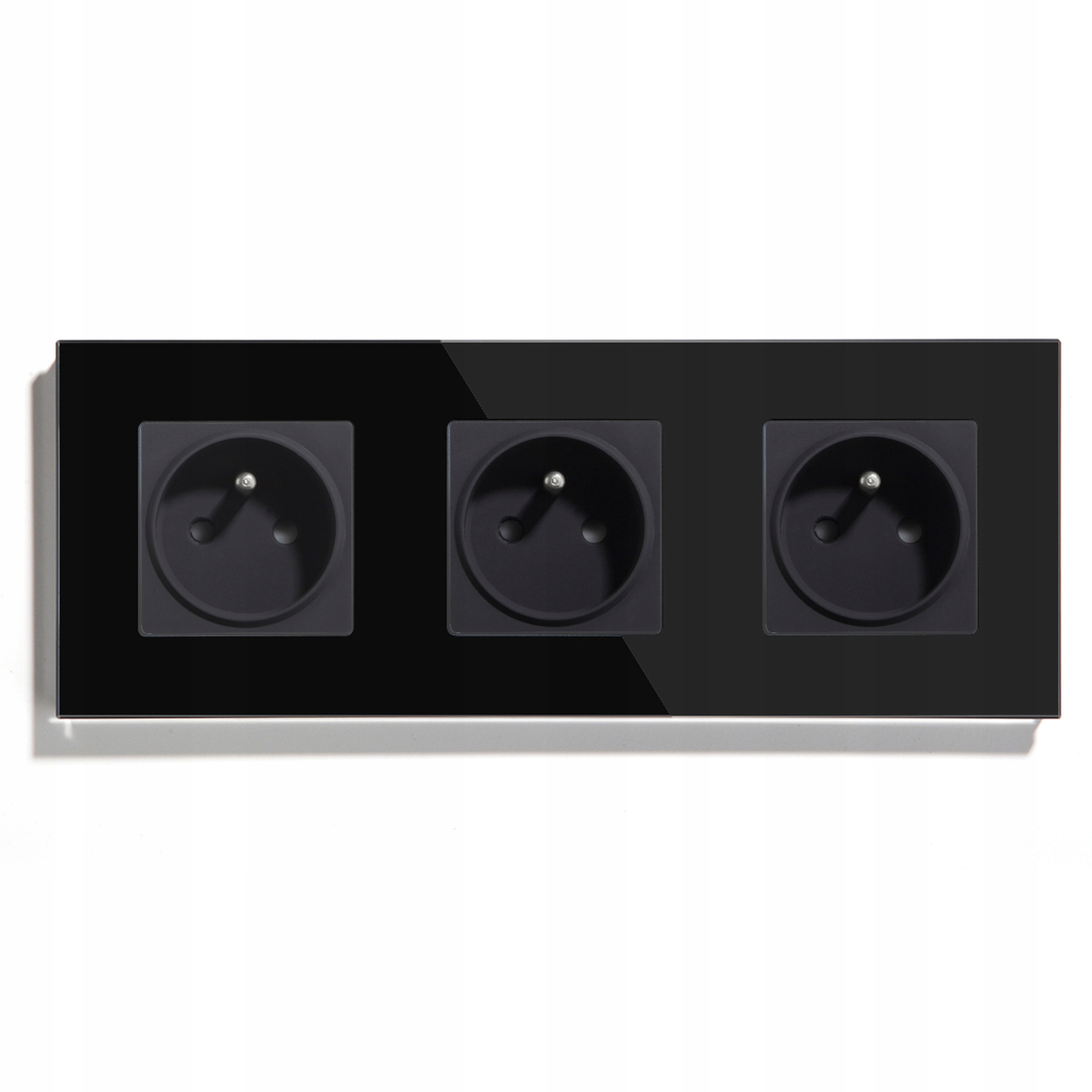 Elektrická Skleněná Zásuvka Trojitá Kontakt 16A Zásuvka 230V Rámeček 228 mm