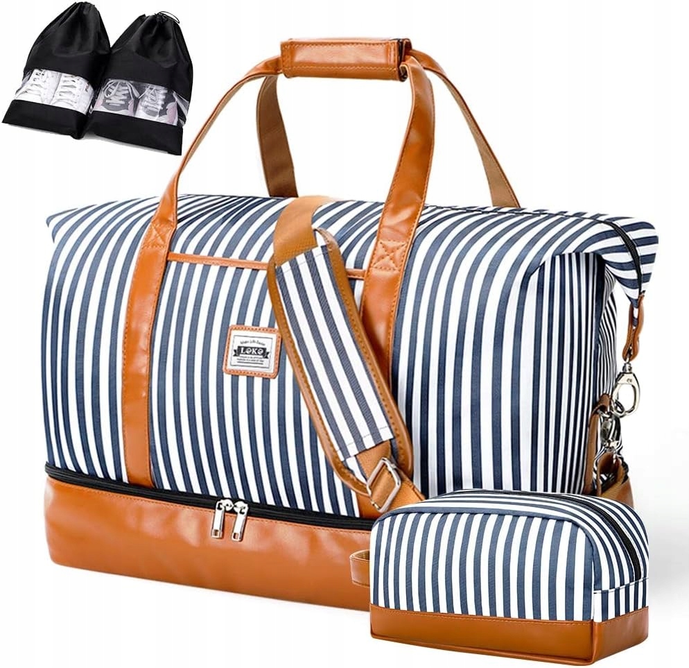 Damska torba podróżna dwuwarstwowa z przegrodą na buty 50L