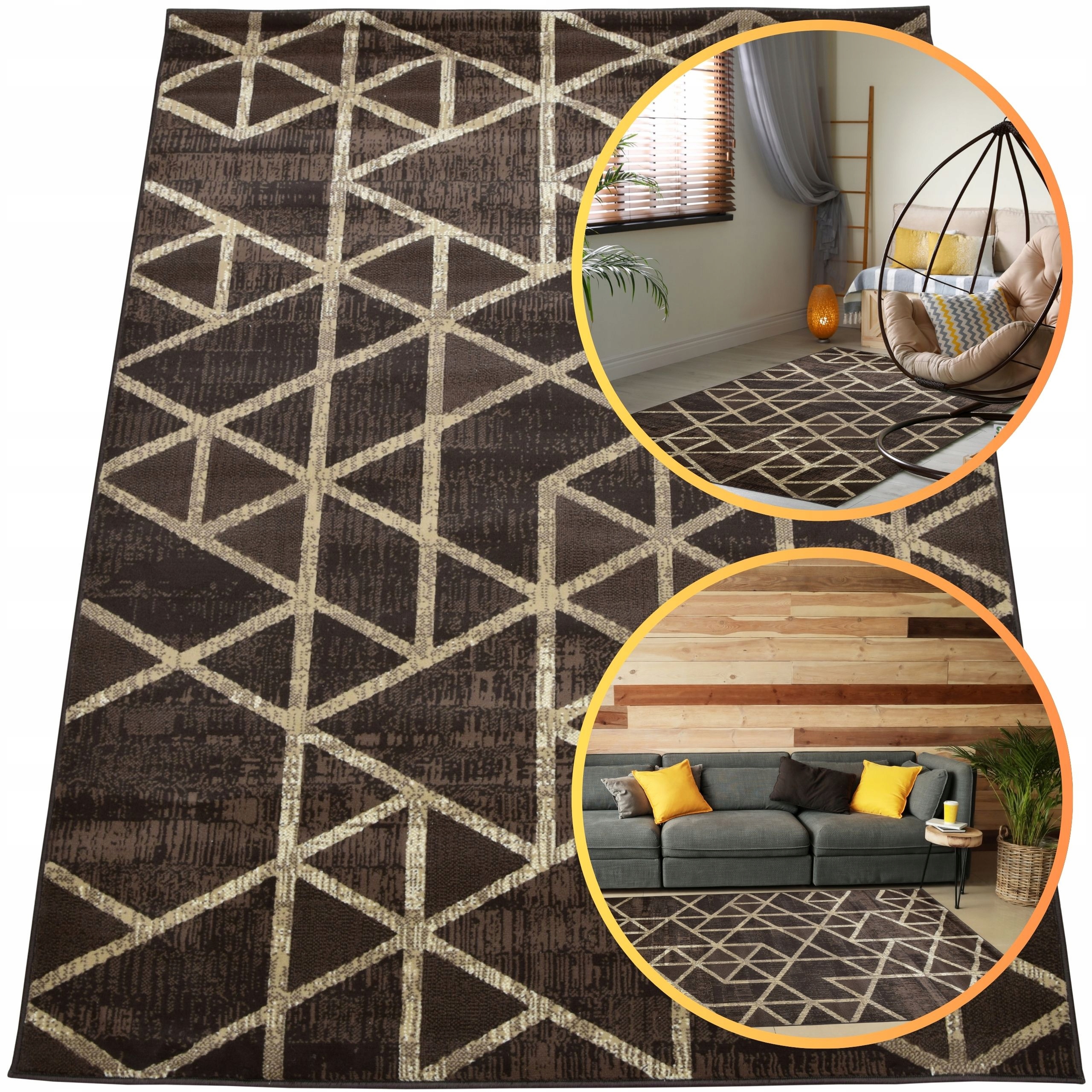 Koberec 120x170 Venezia Hnědý Koberec Do Obývacího Pokoje Belgický Koberec Do Ložnice