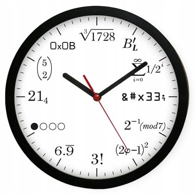 

Zegar matematyka #2W czarny sterowany radiowo