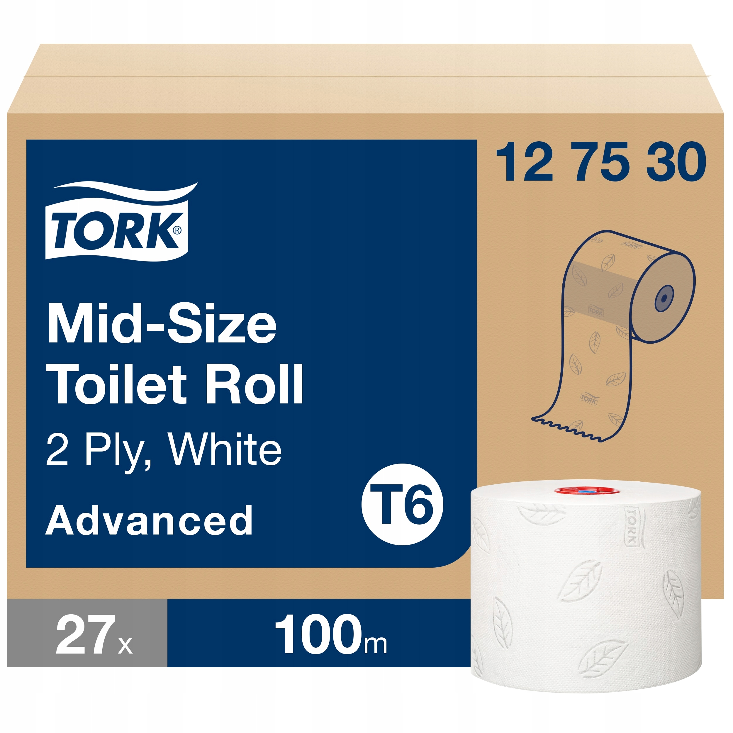 Tork 127530 Mid-Size T6 Papier toaletowy 2W 27x 100 m