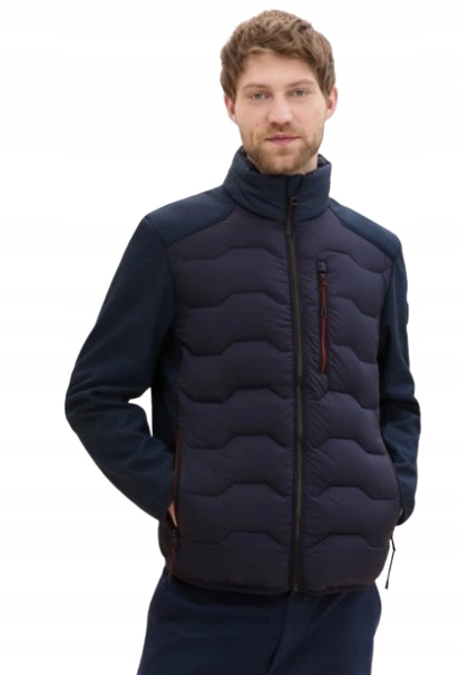 Tom Tailor Pánská Prošívaná Bunda Se Zipem, Modrá, Velikost XL J7D