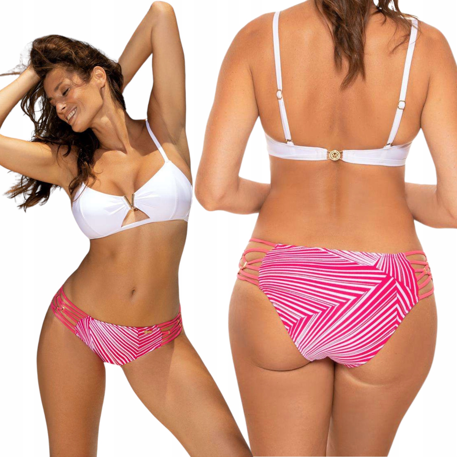 Moderní vyztužený plavkový oblek s kosticemi Sena M-700(10) M Bílý