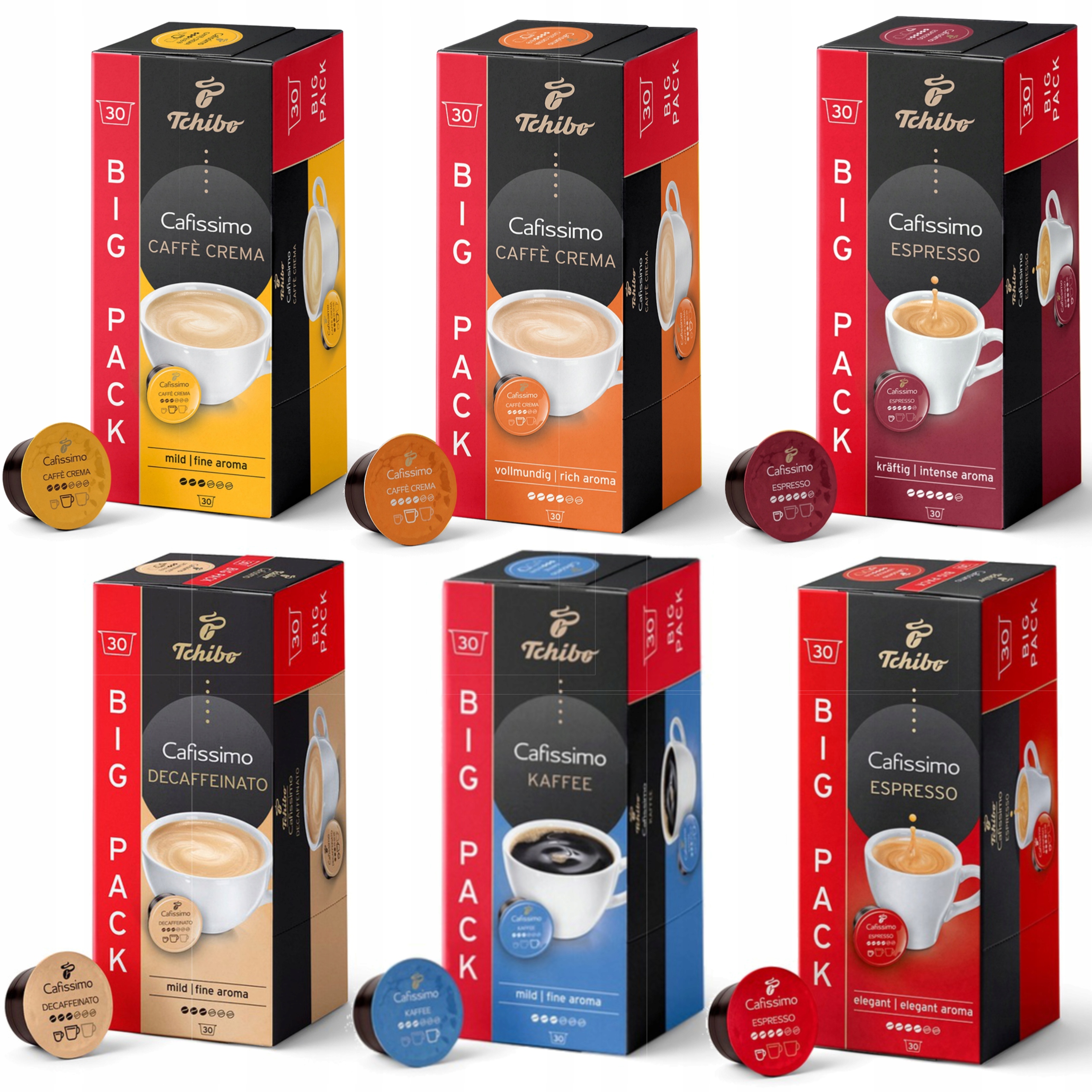 Levně Tchibo Cafissimo 30 kapslí, sada 6 příchutí