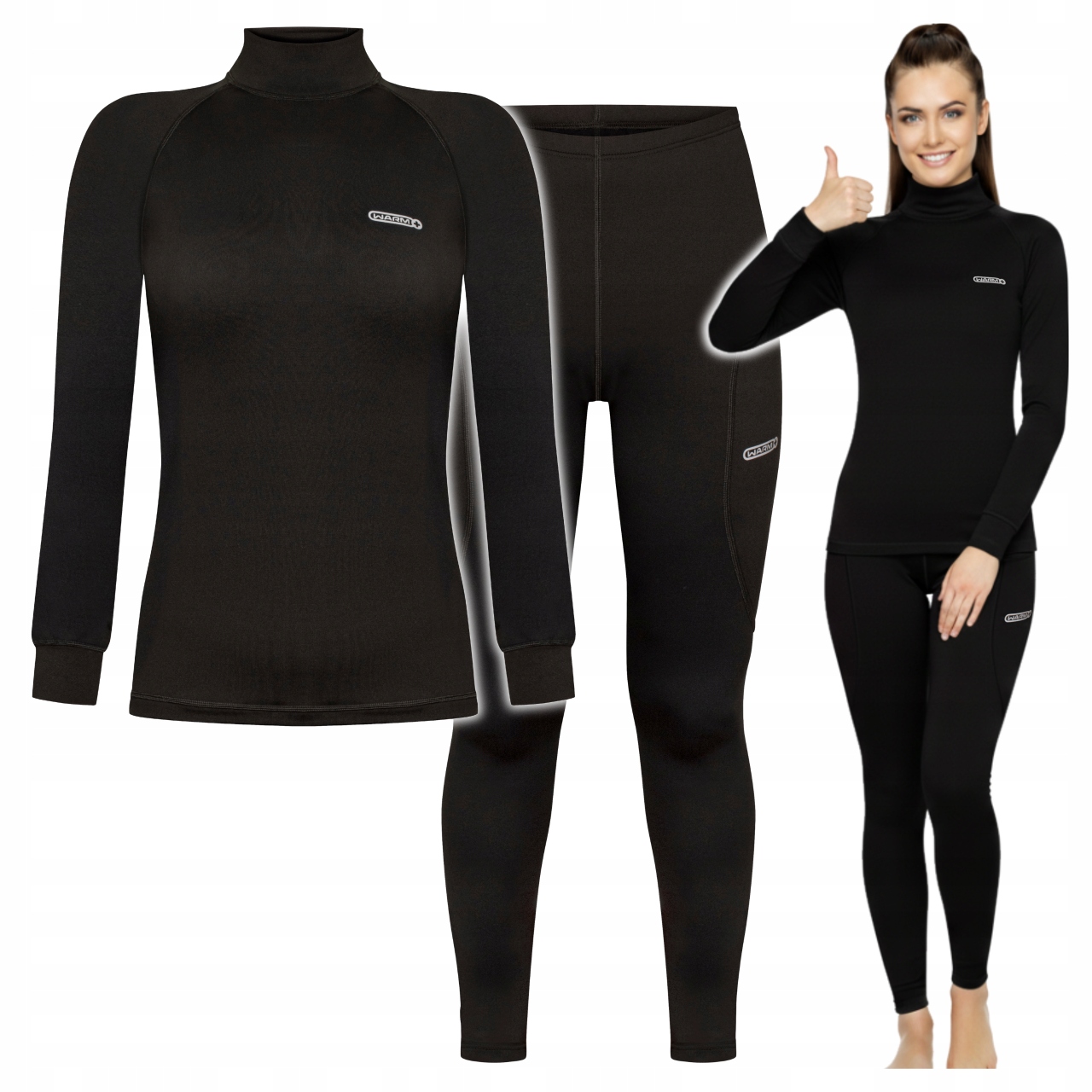 Termoaktivní komplet Dámské zateplené legíny Termoaktivní tričko Xs/s