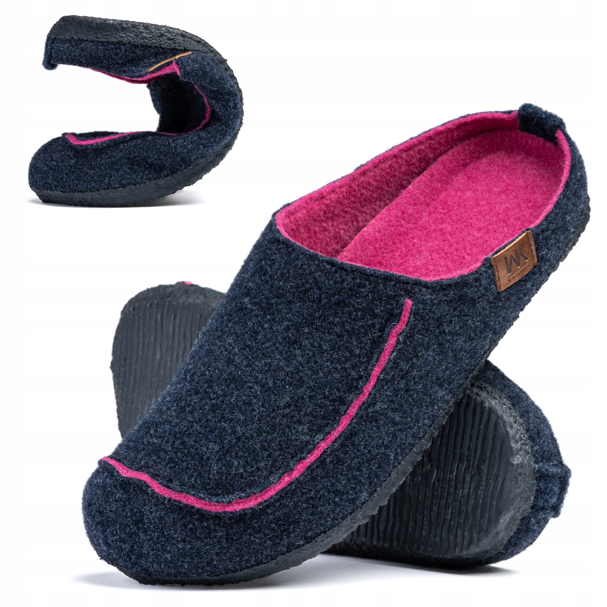Pantofle Barefoot filcové pantofle domácí boty Měkké elastické Wojtyłko 36