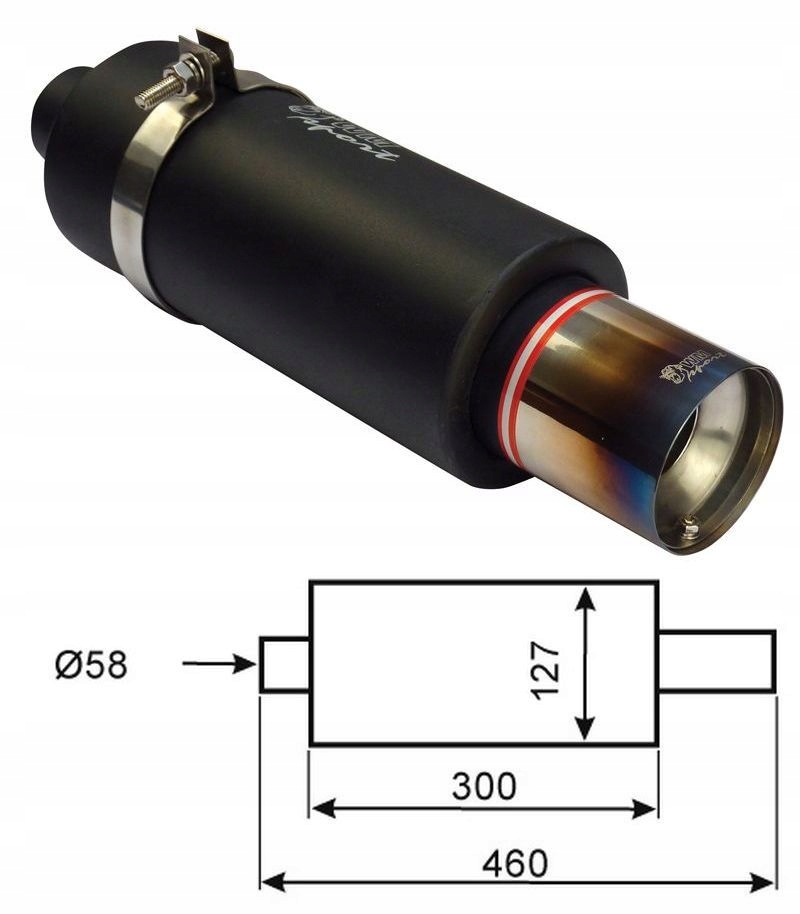 93850 - СПОРТИВНЫЙ ГЛУШИТЕЛЬ MUGEN WM SPORT SILENCER + ПОВЯЗКА НА ГОЛОВУ