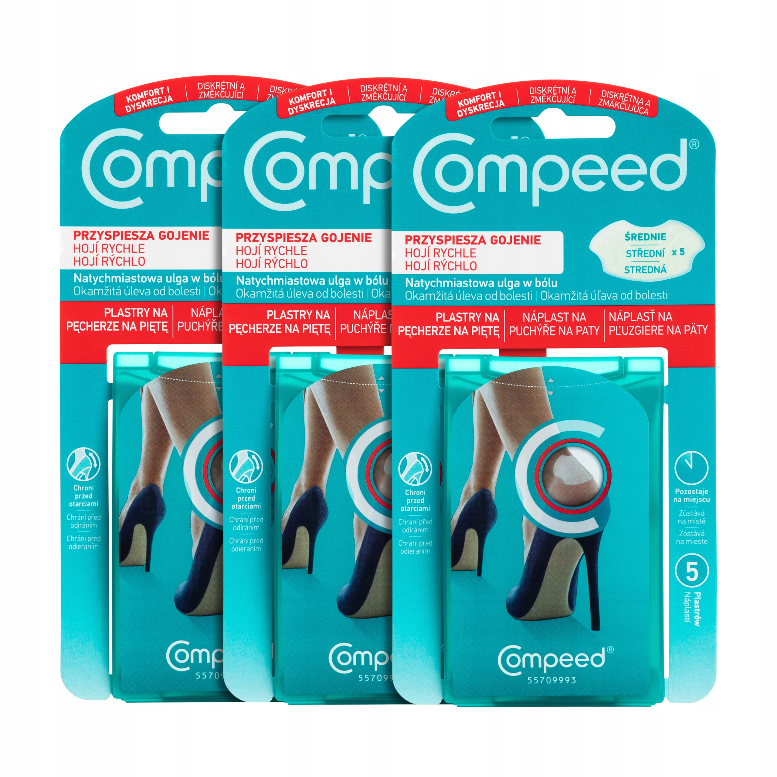 

Compeed plastry na pęcherze pięta średnie 5szt x3