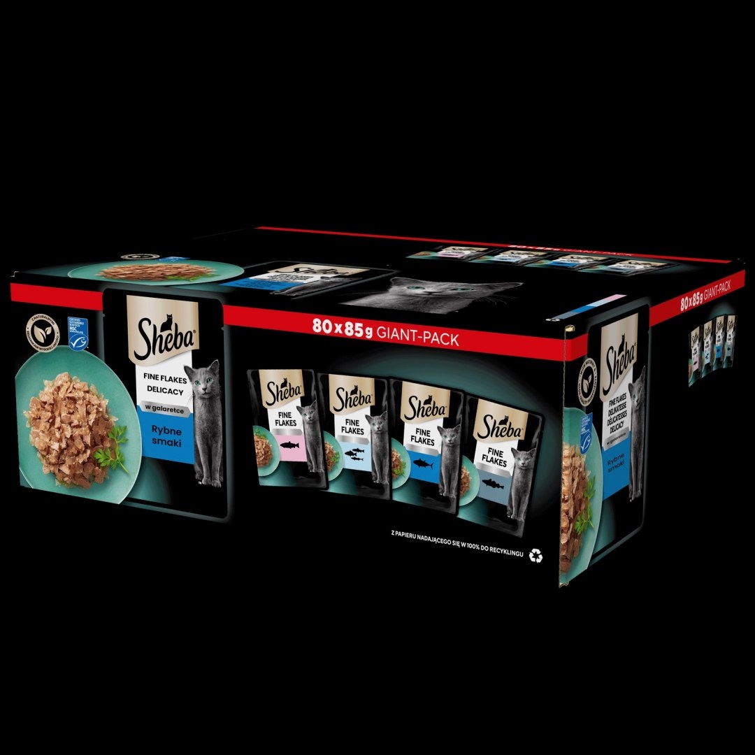 Levně Sheba Delicacy Rybí příchutě v želé, s lososem, s bílou rybou, s tuňákem