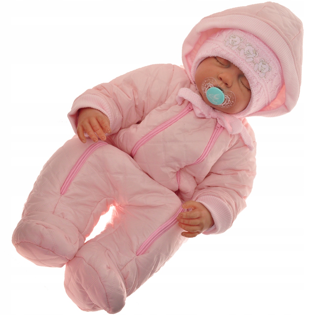 KOMBINEZON NIEPRZEMAKALNY OCIEPLANY zimowy r68 Róż