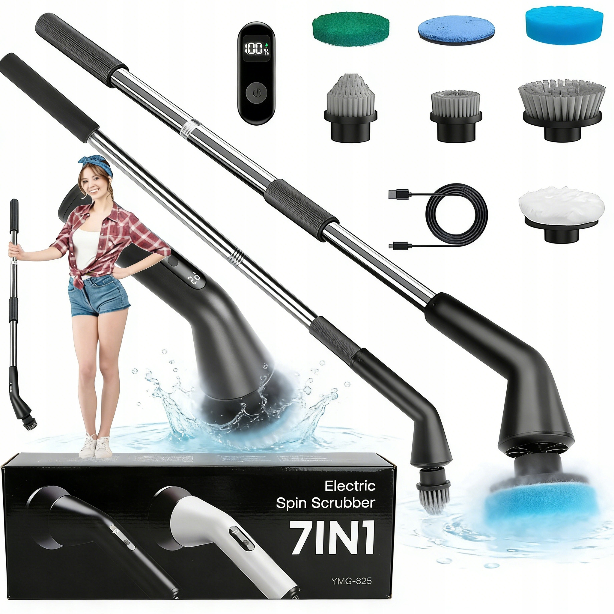 Levně 7V1 Elektrický Čisticí Kartáč Voděodolný IPX7 2 Rychlostí