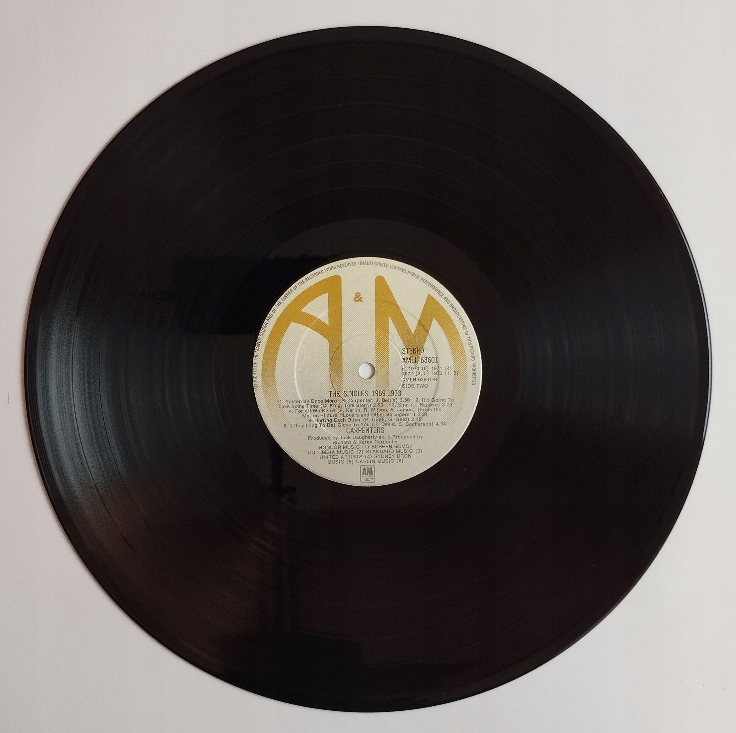 Winyl Carpenters - The Singles 1969-1973 1973 G+/VG- Wykonawca Carpenters