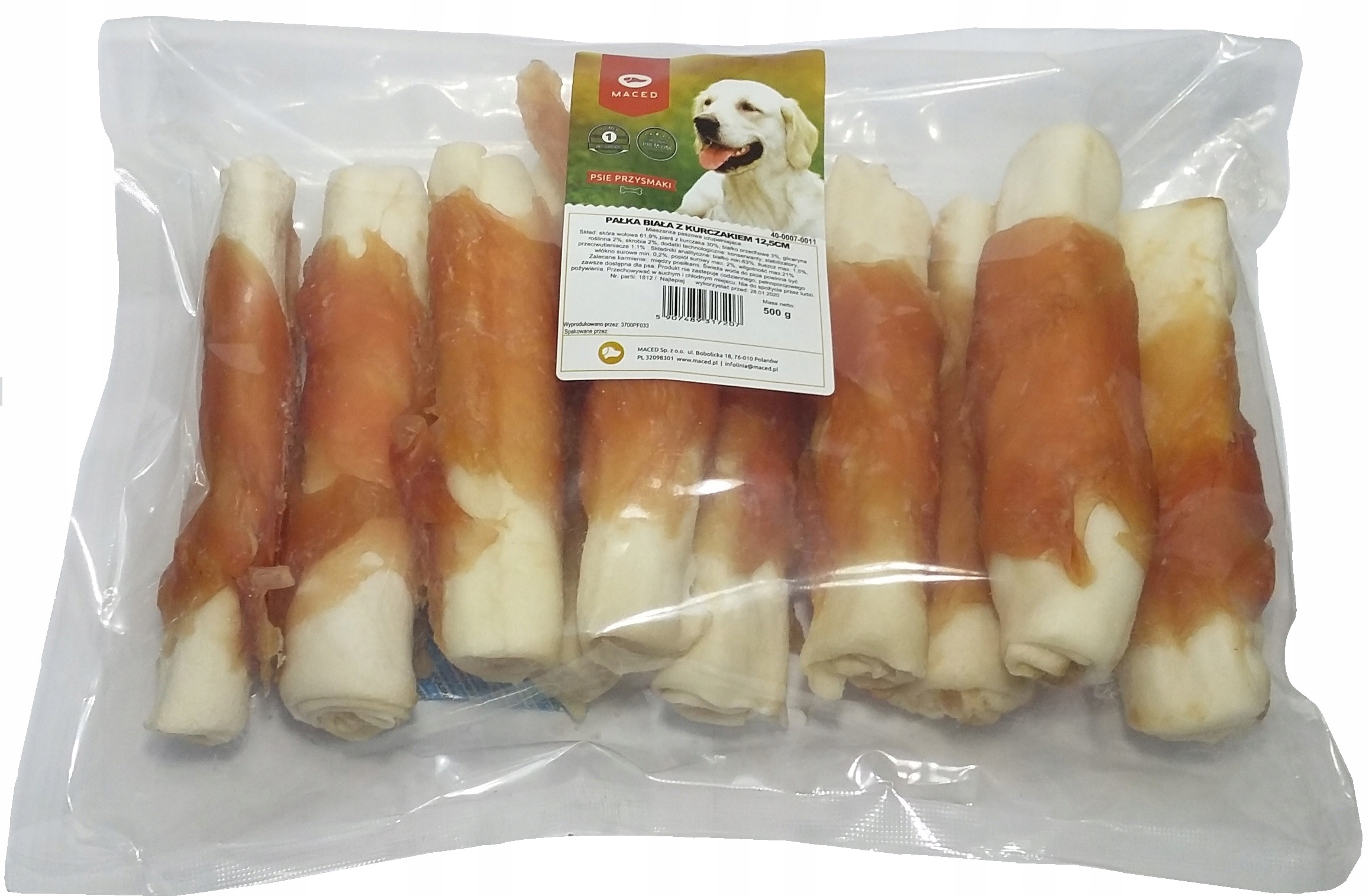 PRZYSMAKI DLA PSA PAŁKA ZE SK&Oacute;RY Z KURCZAKIEM 500G