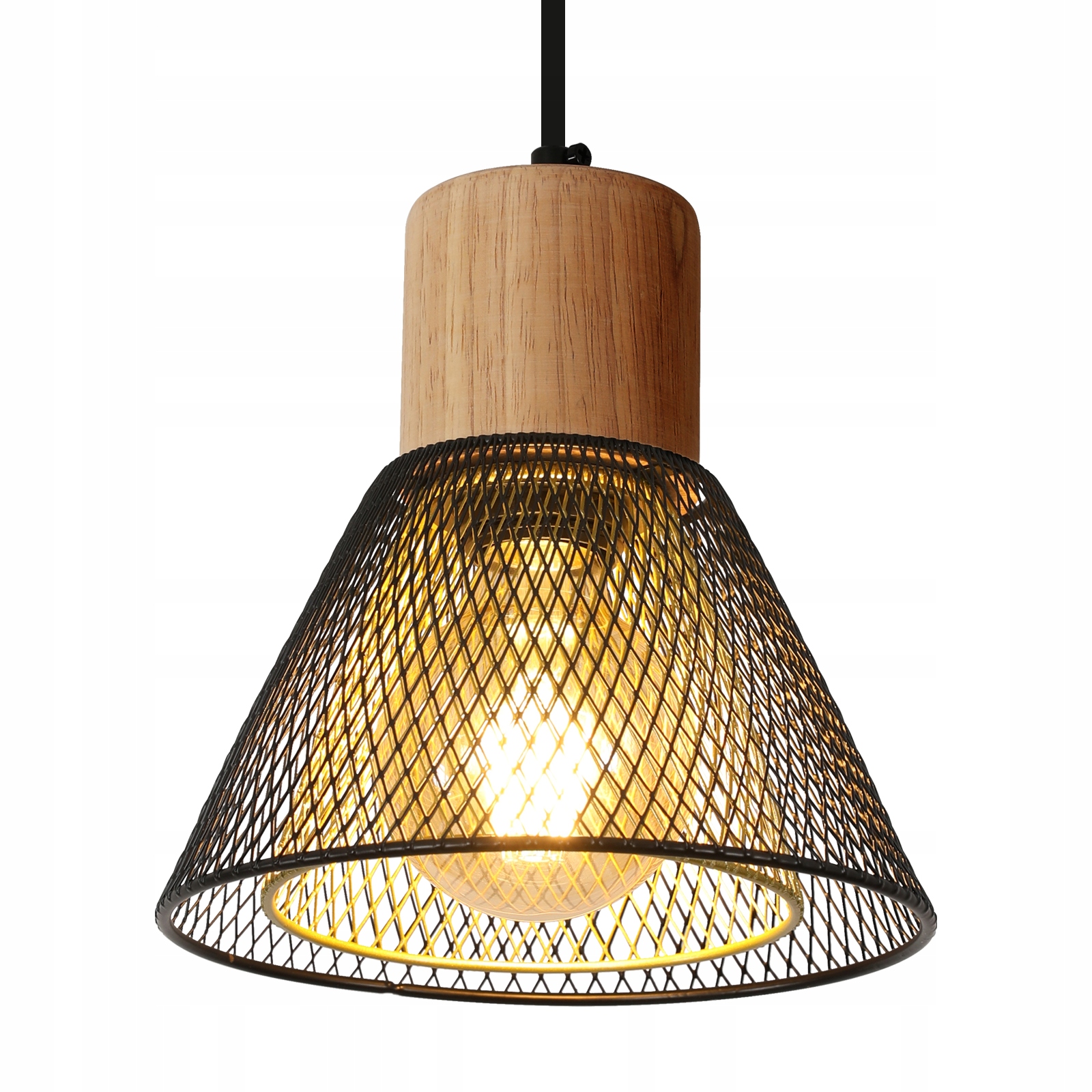 Lampa Wiszaca E27 Zyrandol Loft Czarna Retro Nowoczesna Do Salonu