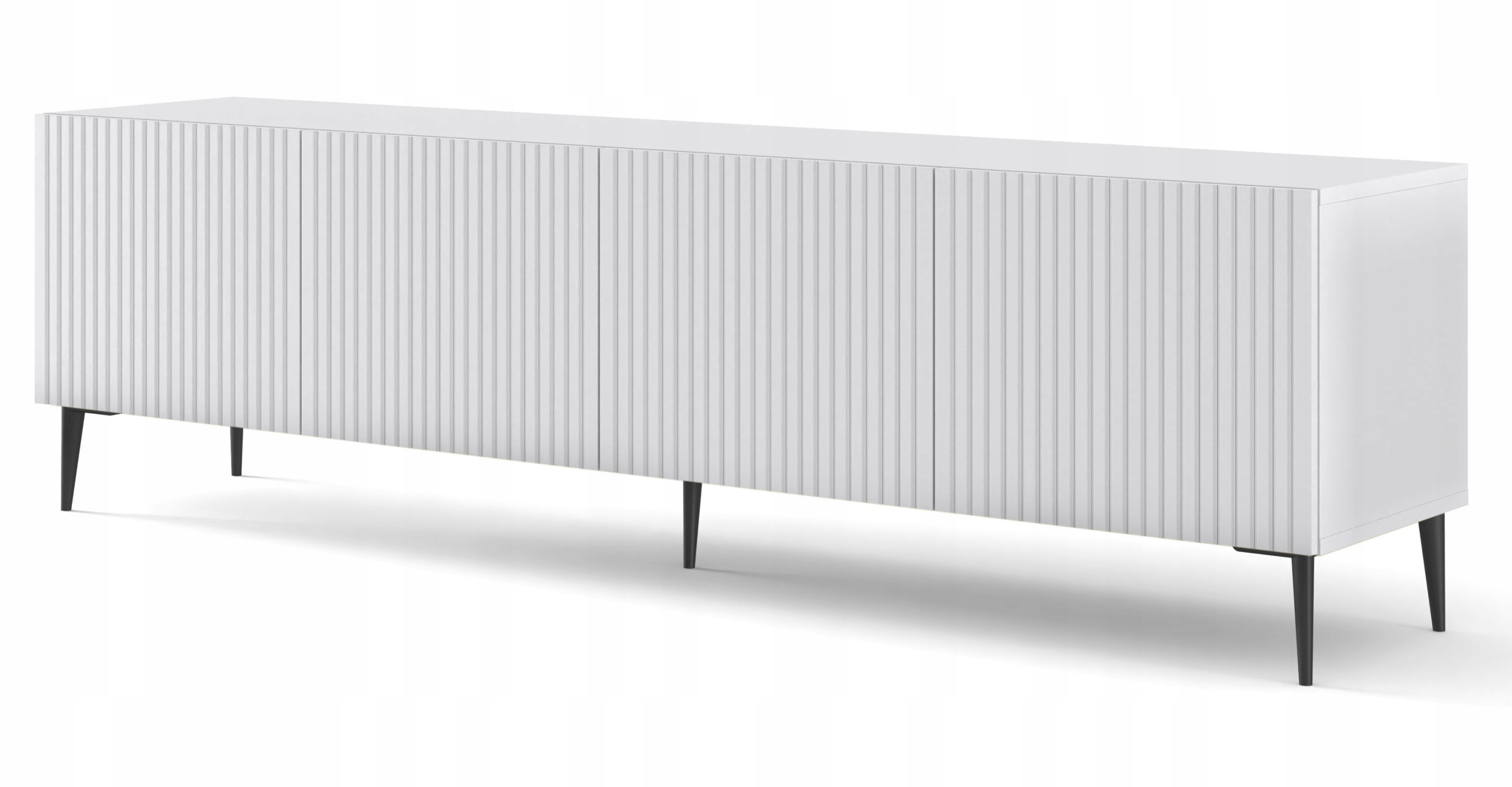 Szafka RTV Ravenna B 200 4D frez biały mat szpilki