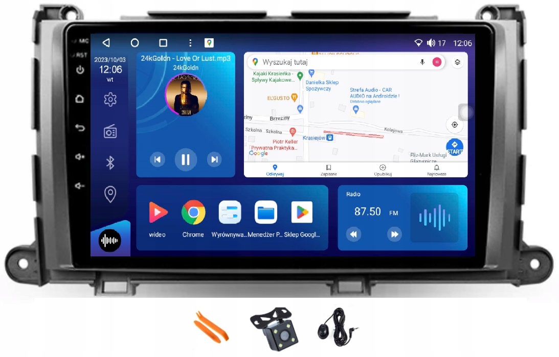 Rádio Andorid Navigácia Qled Carplay 128GB Lte Gps Toyota Sienna 3 10-14