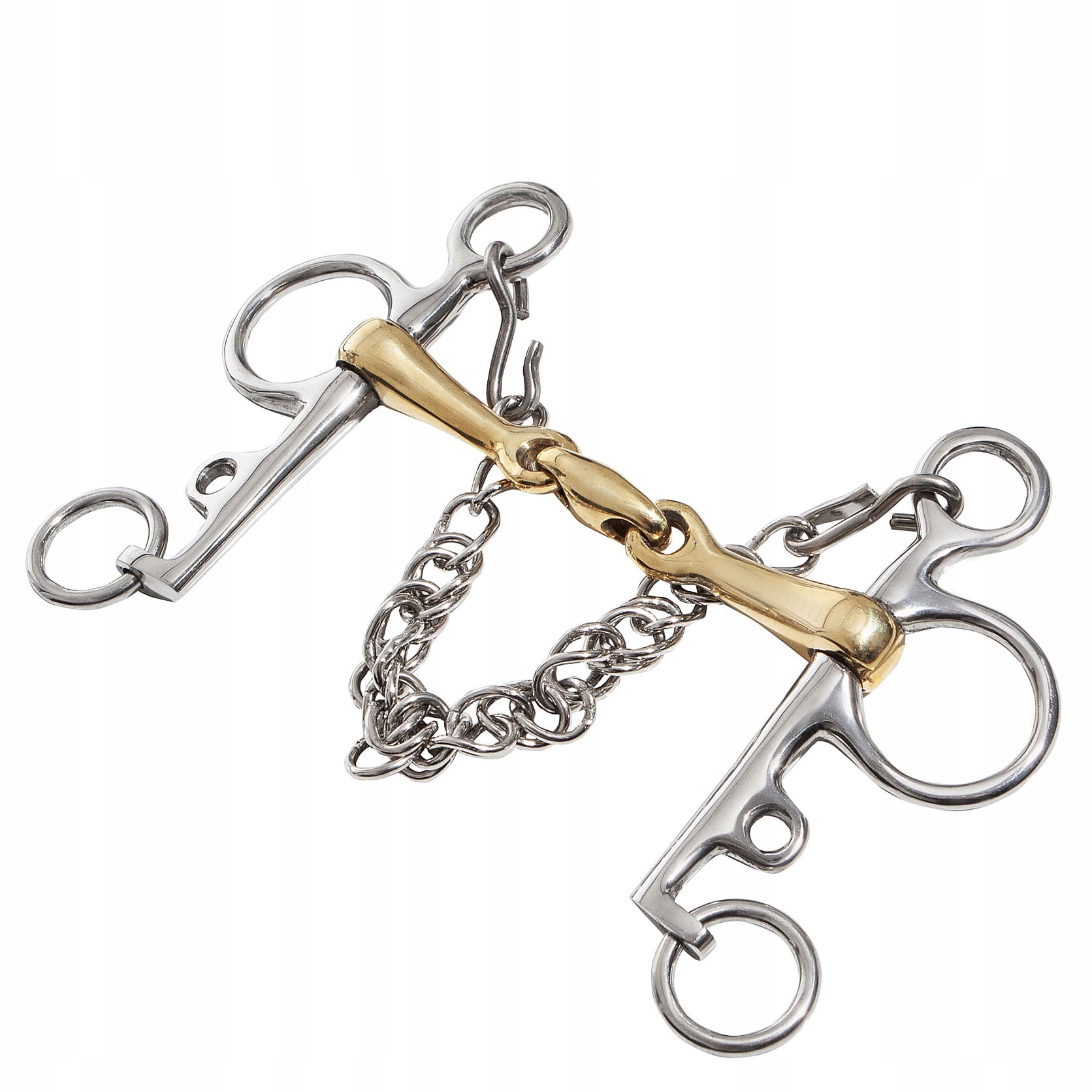 Wędzidło pelham Start pełne, podwójnie łamane niemieckie srebro 12,5