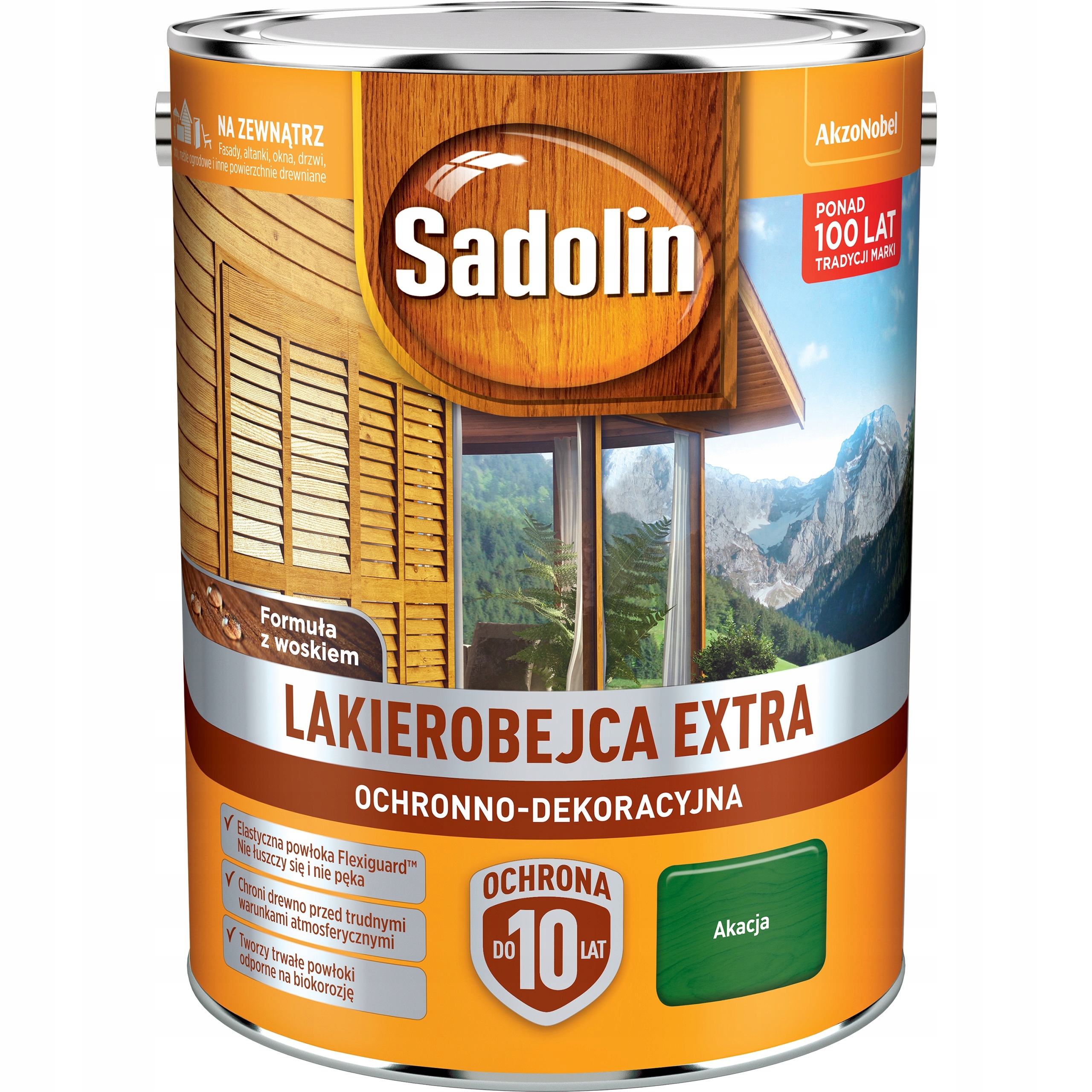 Sadolin Extra Lakierobejca Do Drewna Okien Elewacji Akacja 5L