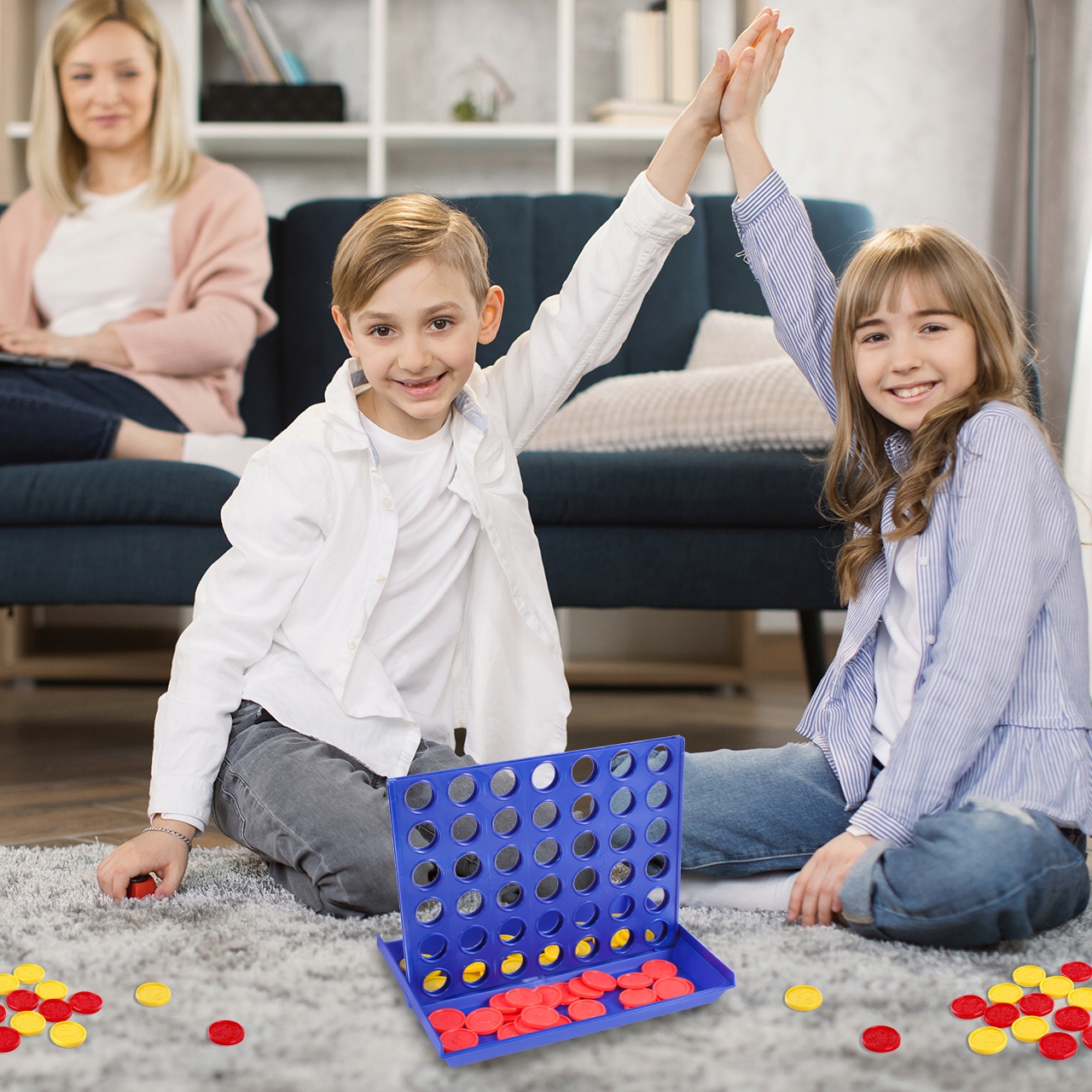 GRA LOGICZNA LINE UP DUŻA POŁĄCZ 4 CONNECT 4 BINGO DLA CAŁEJ RODZINY DZIECI Materiał plastik