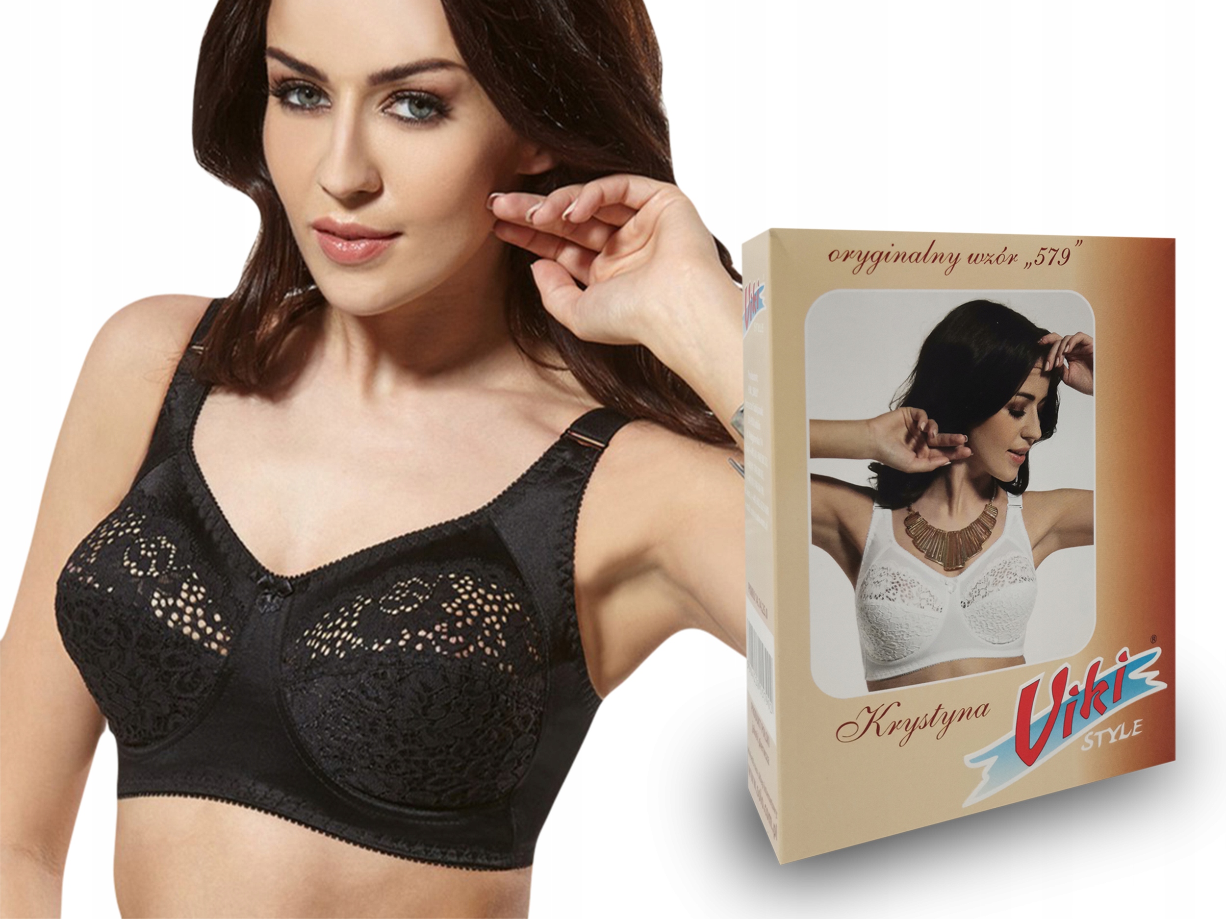 

biustonosz Viki 579 Krystyna czarny , 100E