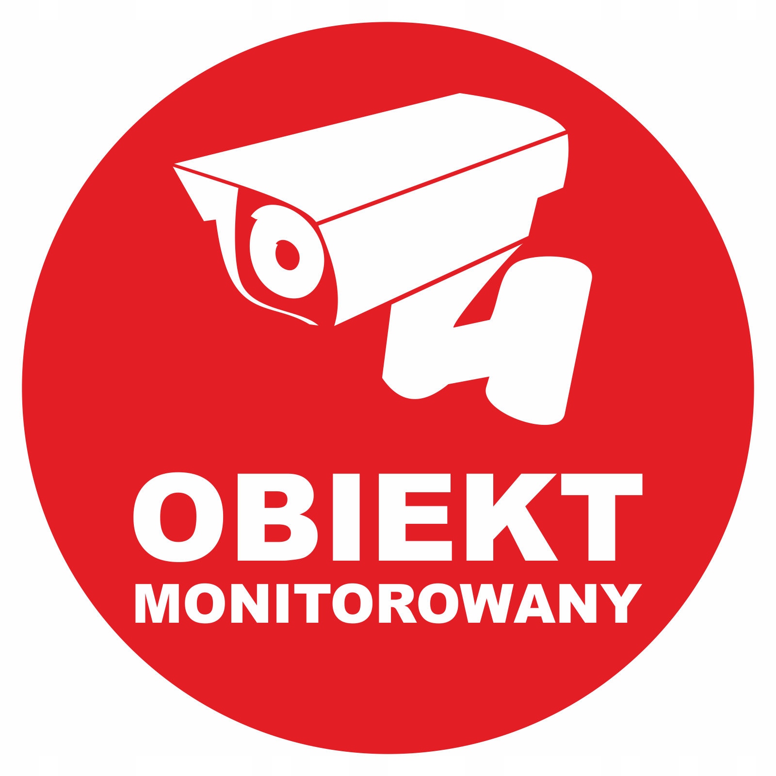Naklejka monitoring OBIEKT MONITOROWANY 10cm RODO okrągła