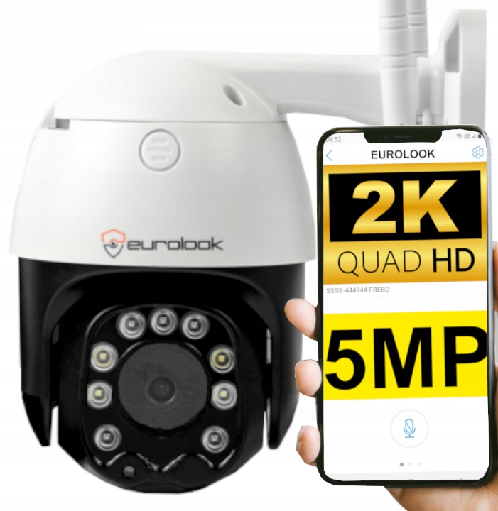 

Kamera Ip Wifi Zewnętrzna Obrotowa 5MPX Śledzenie