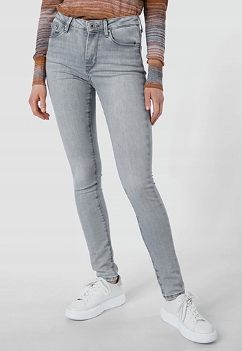 Pepe Jeans Džínové Kalhoty Šedé Dlouhé Dámské Na Zip 34/30 1ZXG2_B*