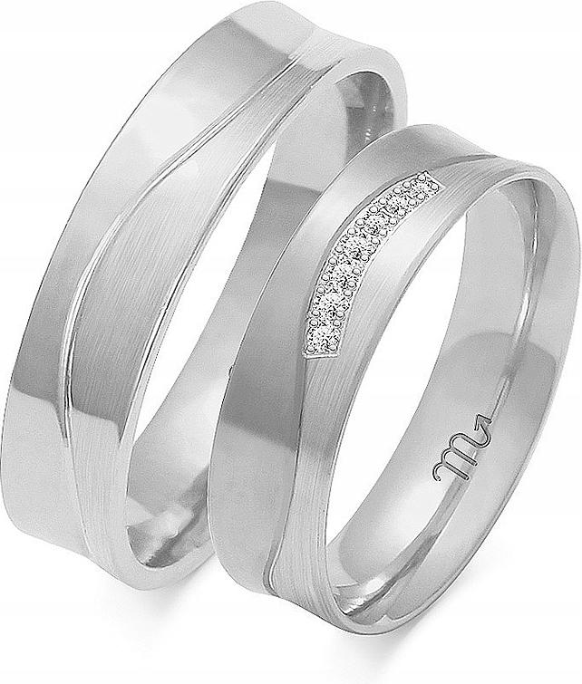 Bílé zlaté snubní prsteny pro pár 585 velikost 23 24 25 bohatá kolekce pro svatba