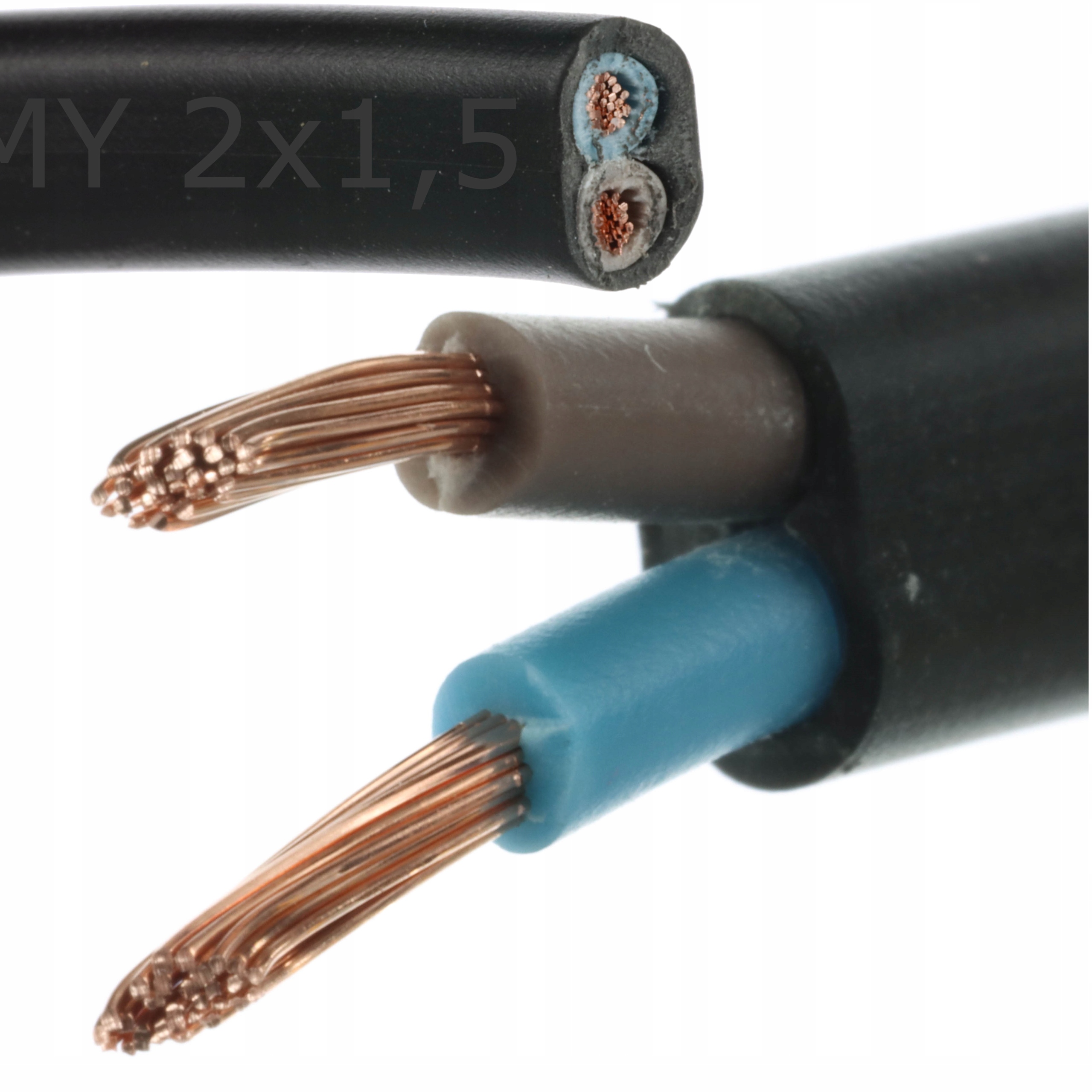 

Przewód elektryczny OMYp2x1,5 płaski czarny 5m.