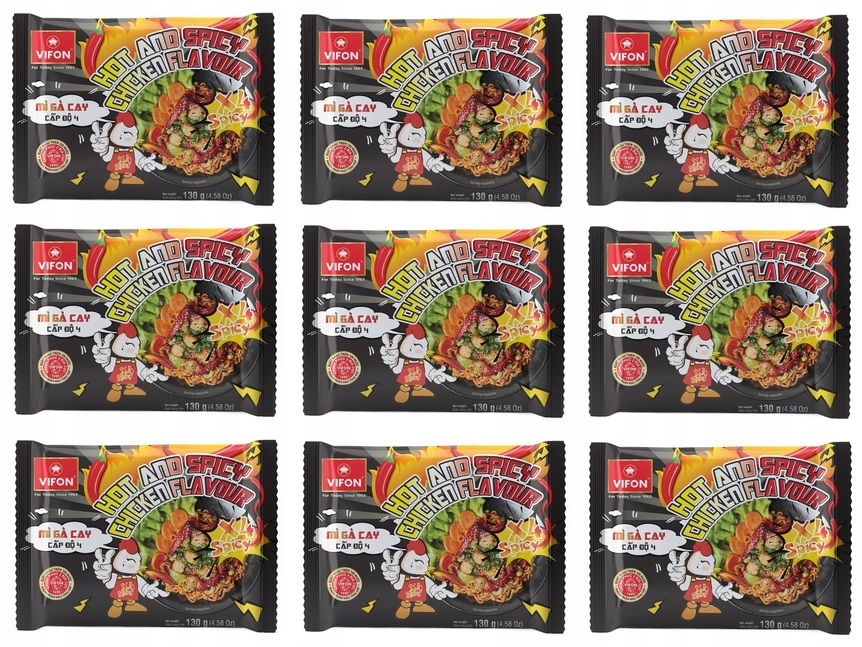 Levně 9 x 130 g Vifon Hot & Spicy X4 – pokrm s nudlemi s příchutí kuřecího masa