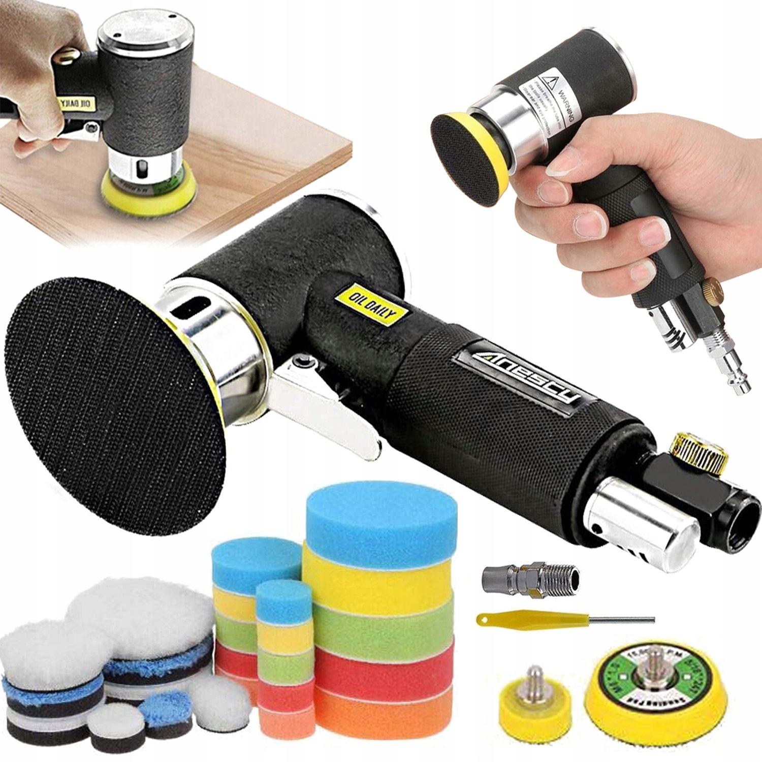 Leštička Automobilová Bruska Pneumatická leštička Houbičky Kožešinové plsti