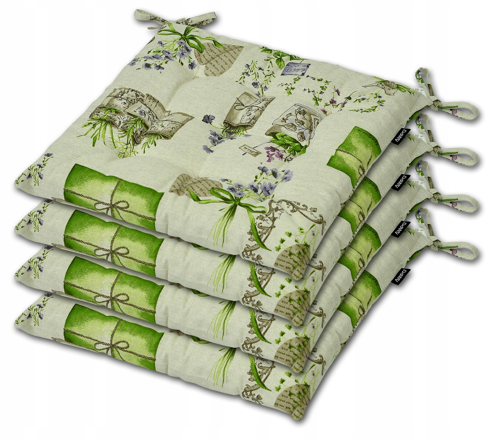 Sada Polštářů Na Křeslo 35x35 s vázáním, 4 ks