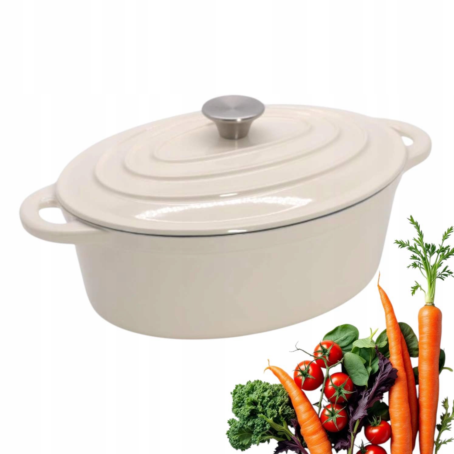 Hrnec Oválný Hrnec Tierra 30 cm 4 l krémový Nois