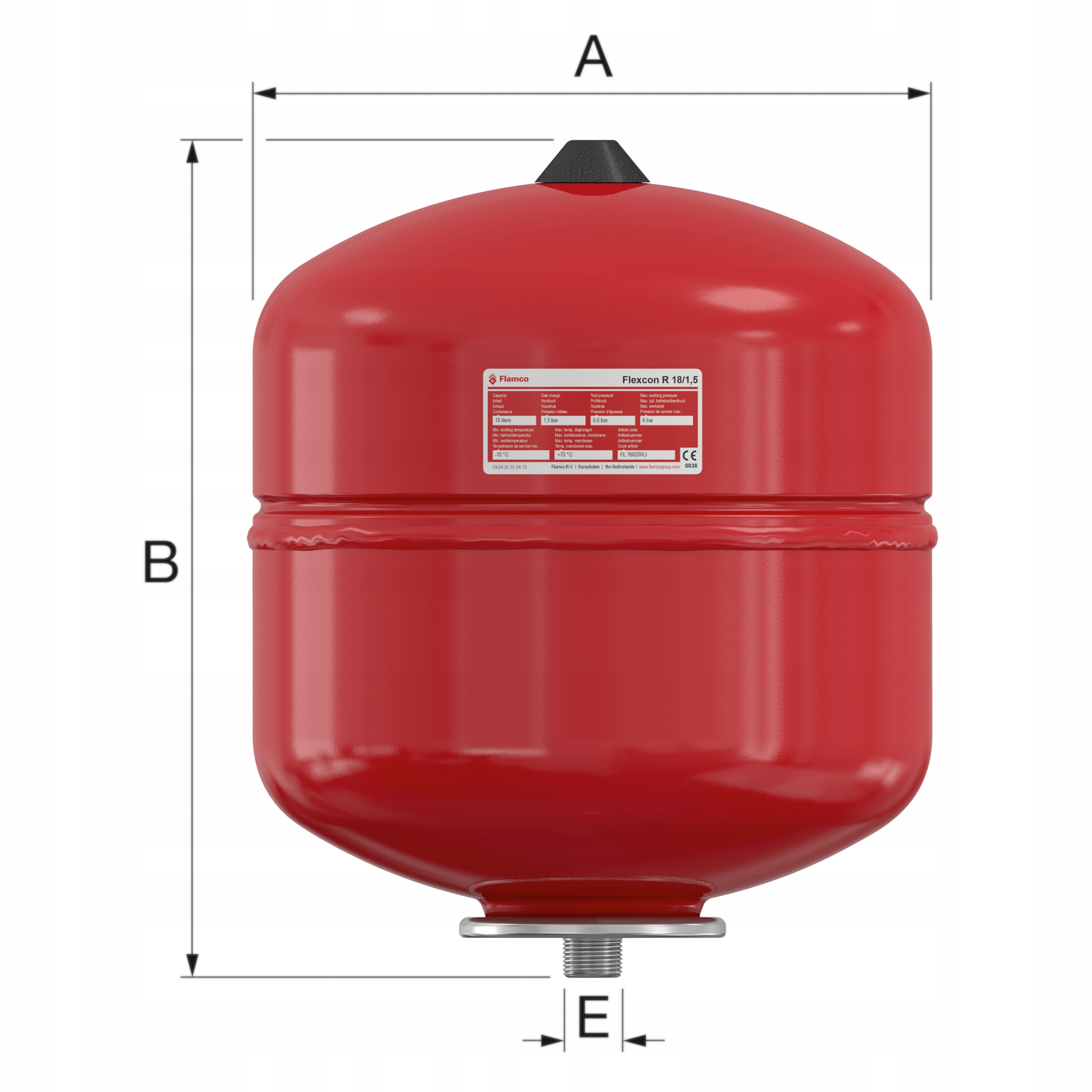 NACZYNIE PRZEPONOWE WZBIORCZE BASEFLEX ZBIORNIK DO C.O. 25L NG 6 BAR FLAMCO Marka Flamco