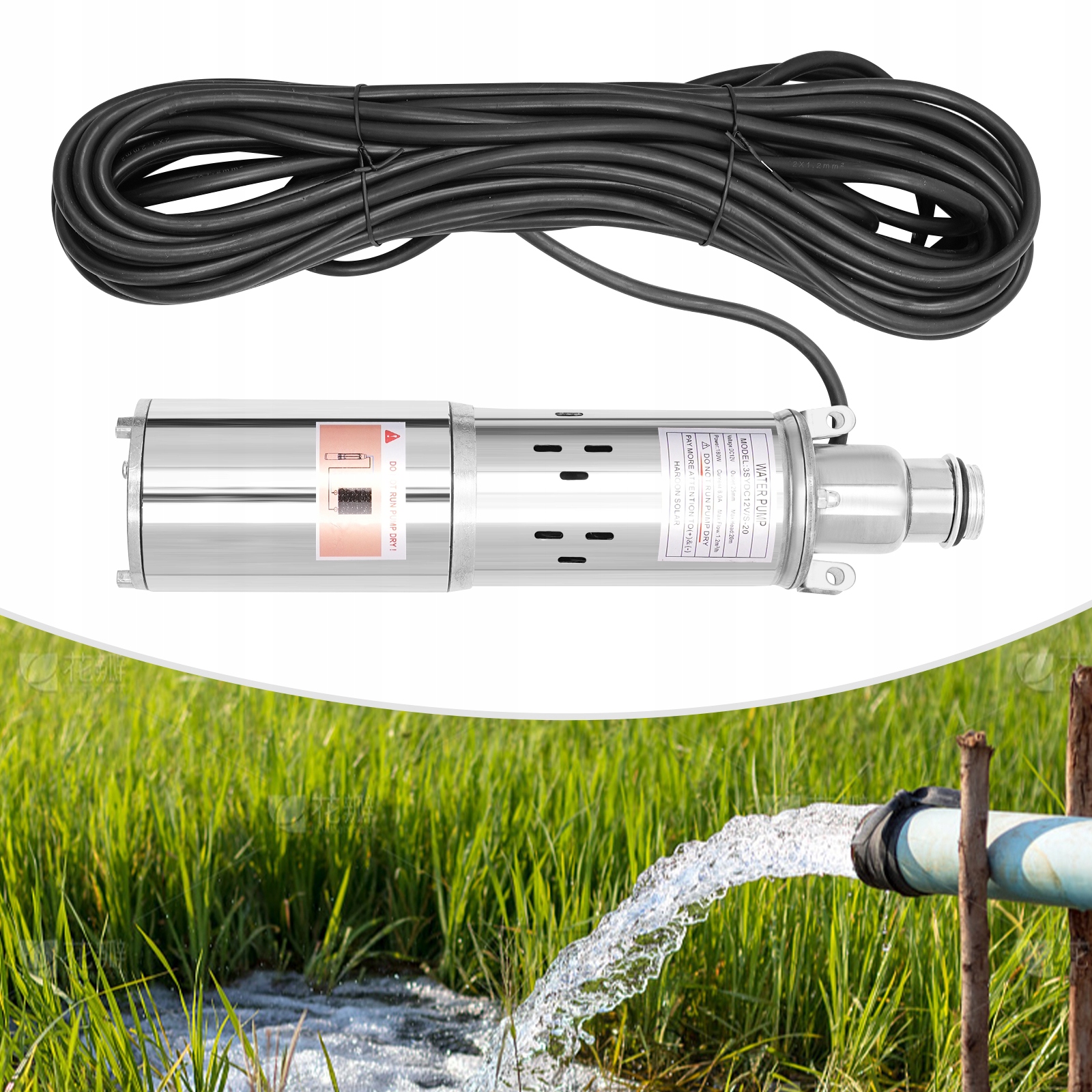 12V 180W Solární Vodní Čerpadlo DC12V 8A