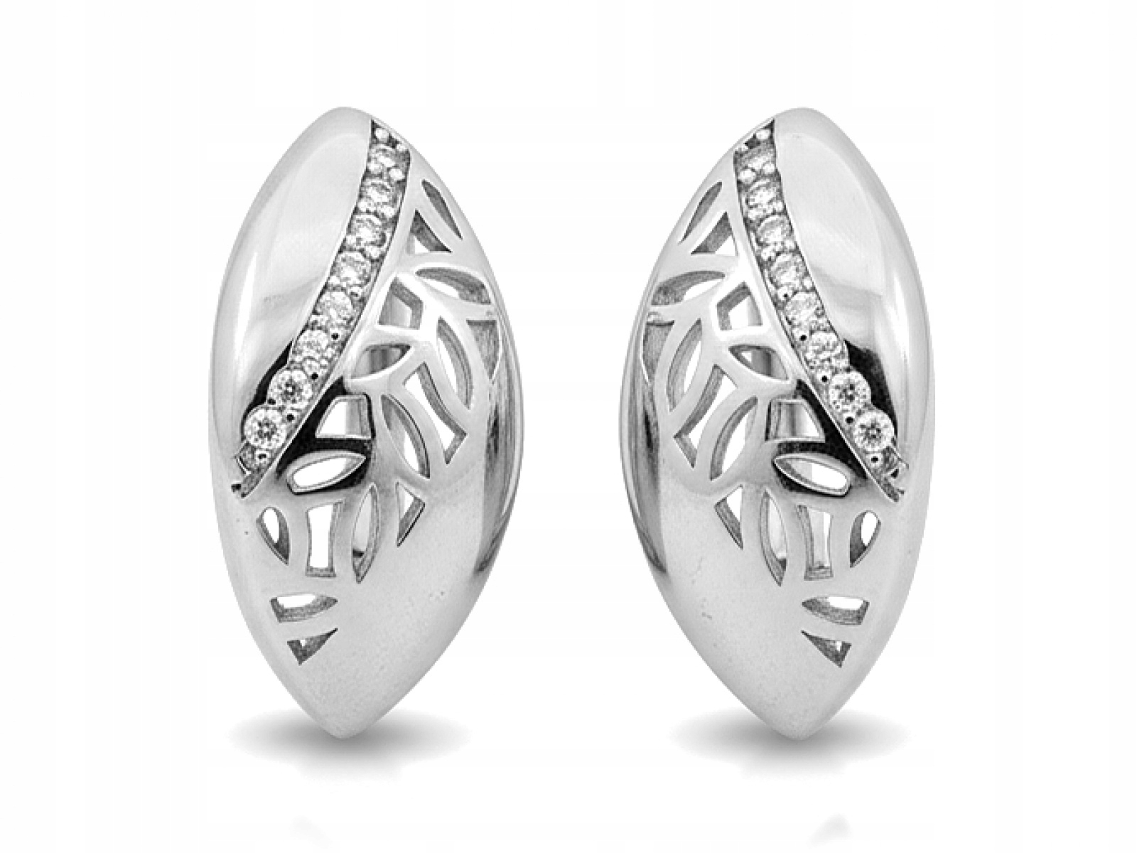 Dámské stříbrné náušnice 925 Ažurové s zirkony, značkové, pro maminku, módní