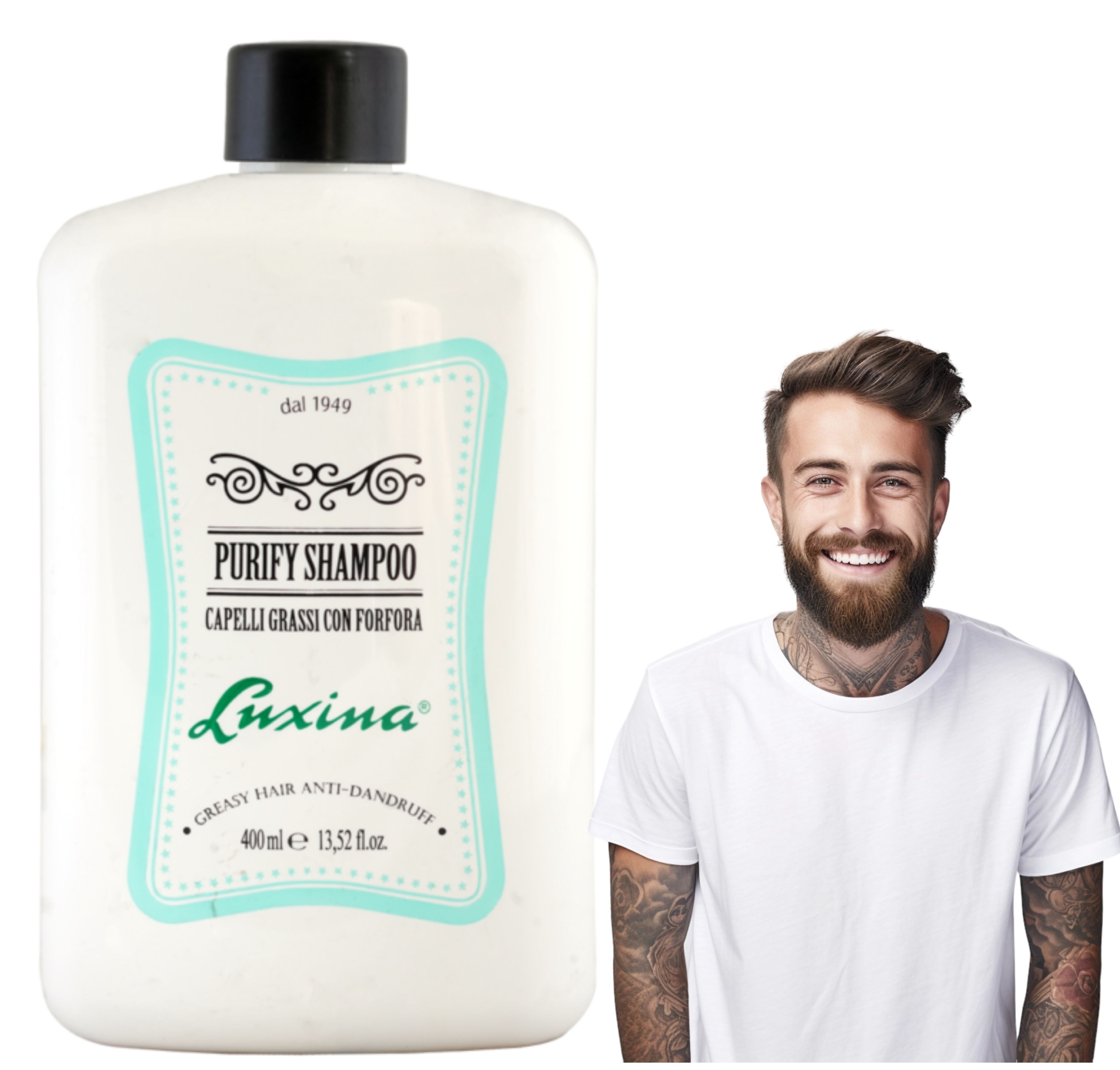 Pánský protilupový Šampon na vlasy Čistící Luxina Purify 400 ml