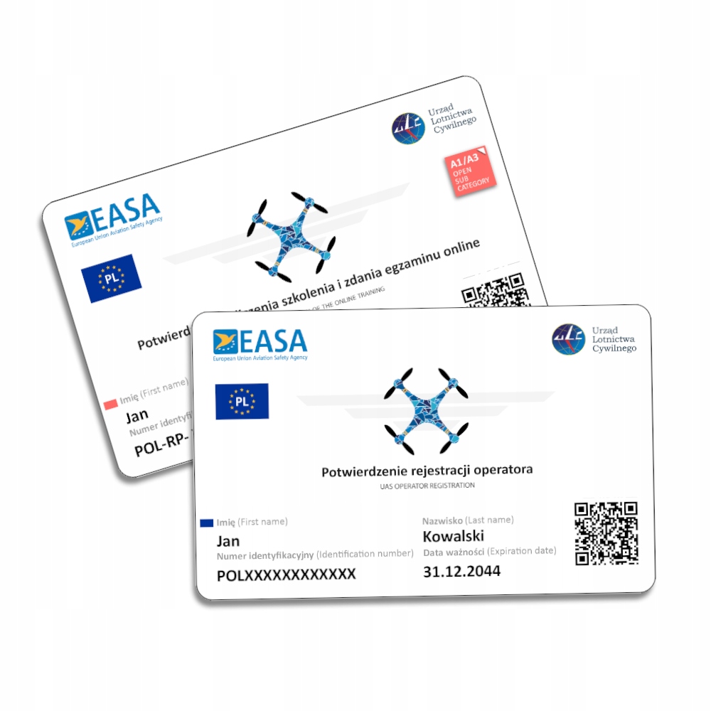 Wydruk Certyfikatu ULC na DRONA Karta PCV 2 str.